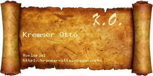Kremser Ottó névjegykártya